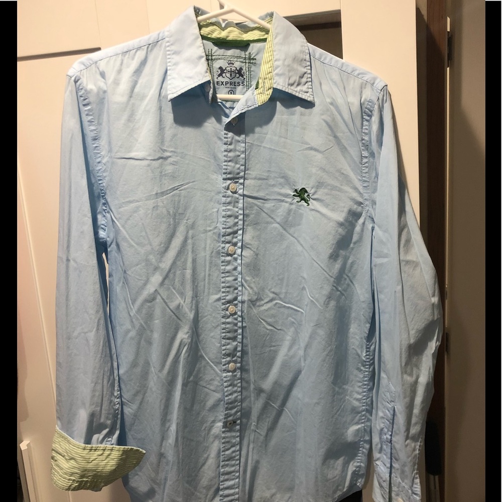 Express light blue button long sleeve shirt, S